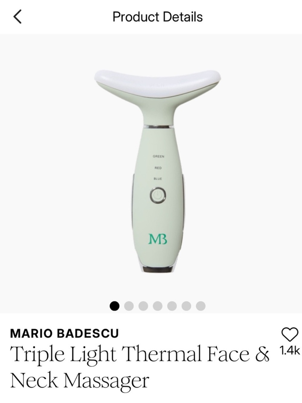Mario Badescu Mint Green Triple Light Facial & Neck Massager